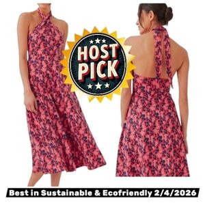 NWOT Pact | Fit & Flare Dress 100% Cotton | Floral Cayanne Size M